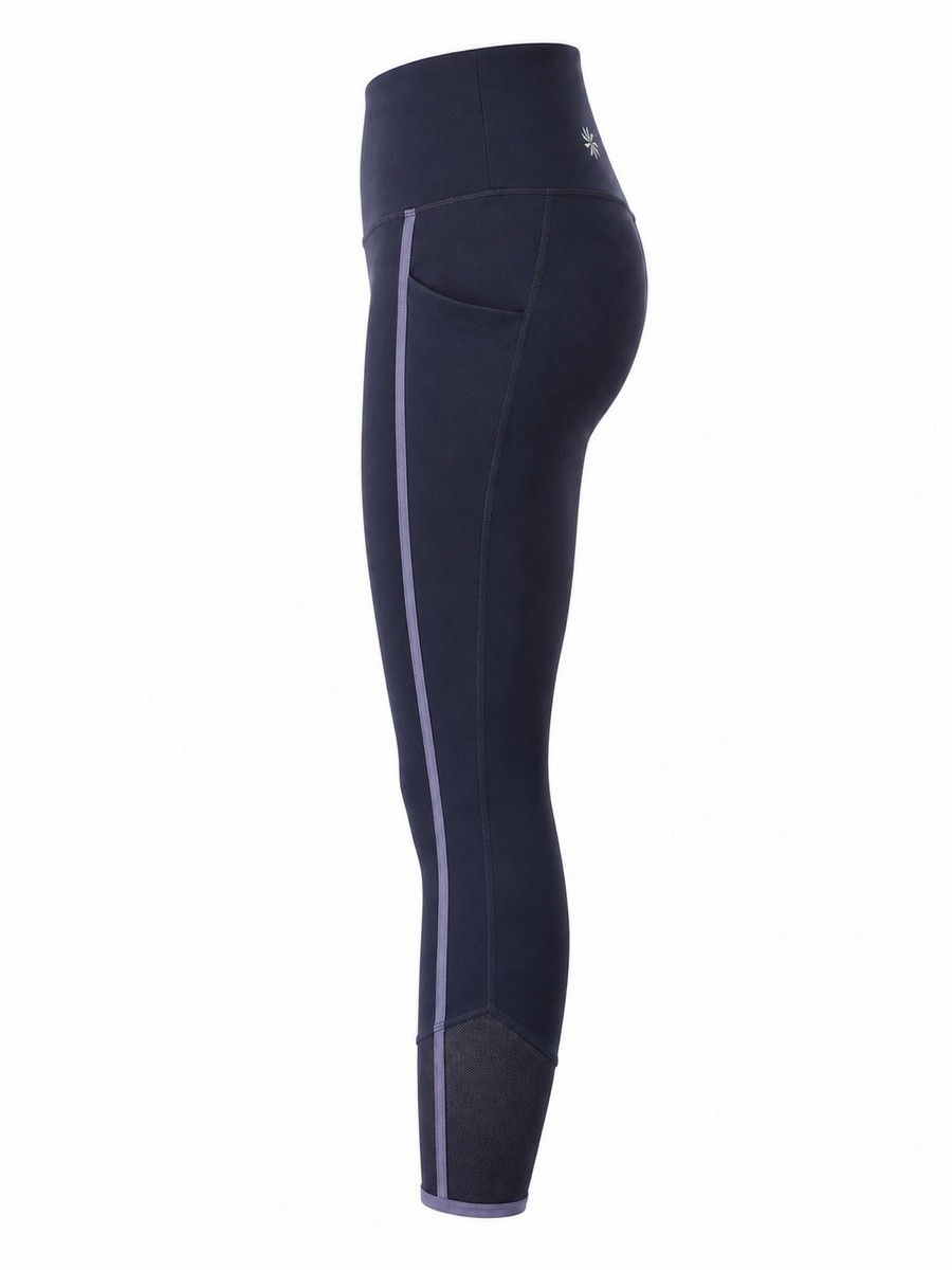Athleta Salutation Stash Pocket II Intention Capri Leggings Mesh Violet M View 3
