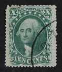 CKStamps: US Stamps Collection Scott#35 10c Washington Used Corner Repaired