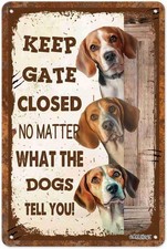 Funny Retro 3 Dogs Keep Gate Closed Tin Metal Signs Home D cor 8x12