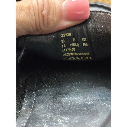 Coach Women’s Black Fredrica Leather Loafers Flats Size 9B - Picture 6 of 9