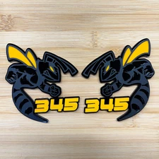 345 Hornet Badges Emblem BEE (2)Yellow Eye/Wings BADGES Fender Angry  Aggressive