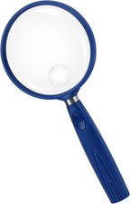 Handheld Reading Magnifier, 3X Magnifier, 75Mm Shatterproof Lens, Non-Slip Handl