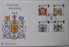 1987 STUART FDC - SCOTTISH HERALDRY -LORD CAMERON OF BALHOUSIE KNIGHT OF THISTLE