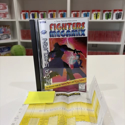 Fighters Megamix (Sega Saturn) CIB Manual & Registration And og Purchase Receipt