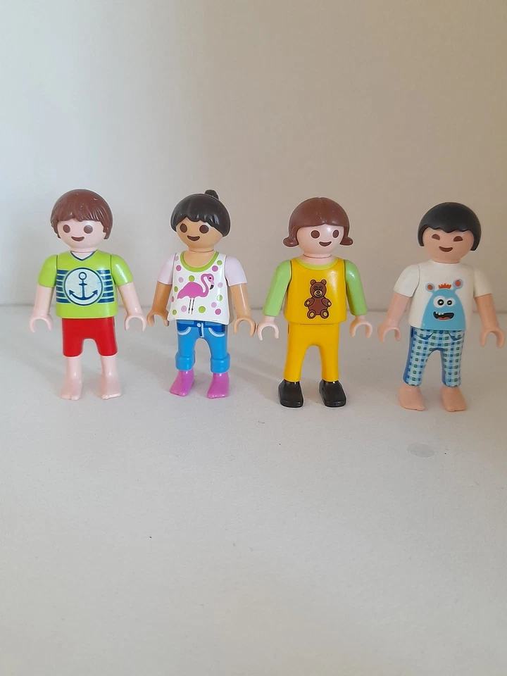 Playmobil personnage lot 4 enfants mixtes école maison moderne city life bus - Photo 1/2