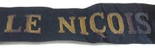 Bande/ruban légendé de bachi LE NICOIS (fabrication WW1/WW2) Marine Nationale
