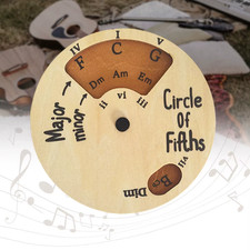 Wooden Chord Wheel Circle of Fifths Guitar Chord Chart Music Melody Tool - UK