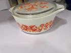 VTG Pyrex Friendship 475-B Casserole Red Bird Flowers 2.5 Qt Original Lid
