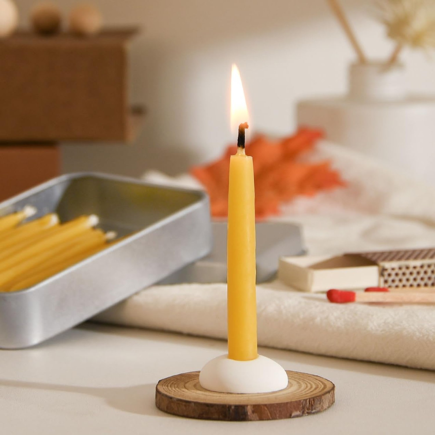 20 Minute 100% Pure Beeswax Candles, Mini Mindful Meditation