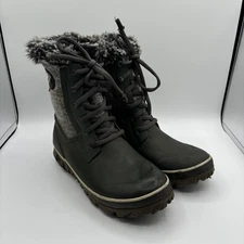 Bogs Arcata Knit Faux Fur Waterproof Boots Women's 10 Grey COLD WINTER SNOW