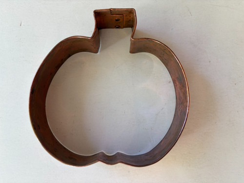 Vintage Large Copper Pumpkin Thanksgiving Halloween Cookie Cutter 4.25 x 4.5"