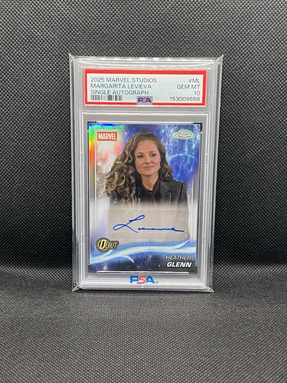 TOPPS MARVEL STUDIOS CHROME SINGLE AUTOS HEATHER GLENN/MARGARITA LEVIEVA PSA 10 view 4