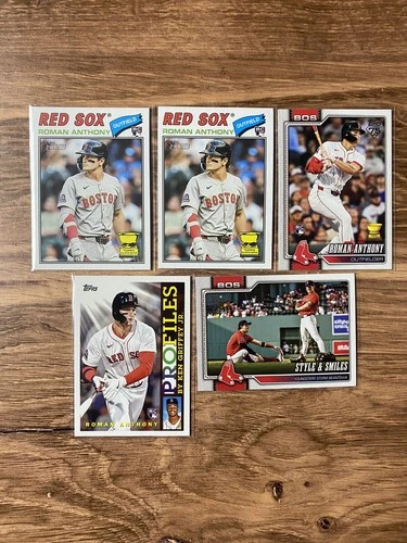 2026 Topps Series 1 ROMAN ANTHONY Rookie RC 5 Card Lot – Red Sox Heritage