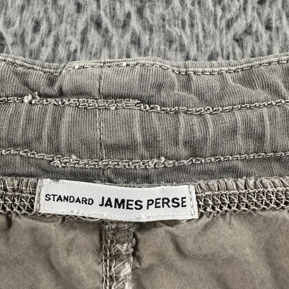 James Perse Cargo Shorts Mens 3 Gray Drawstring Cargo Pockets Casual Washed - Image 2 of 4