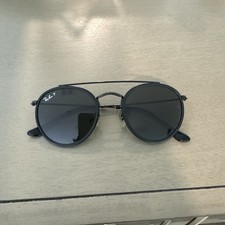 Ray-Ban RB3647-N Round Double Bridge Black Sunglasses Polarized