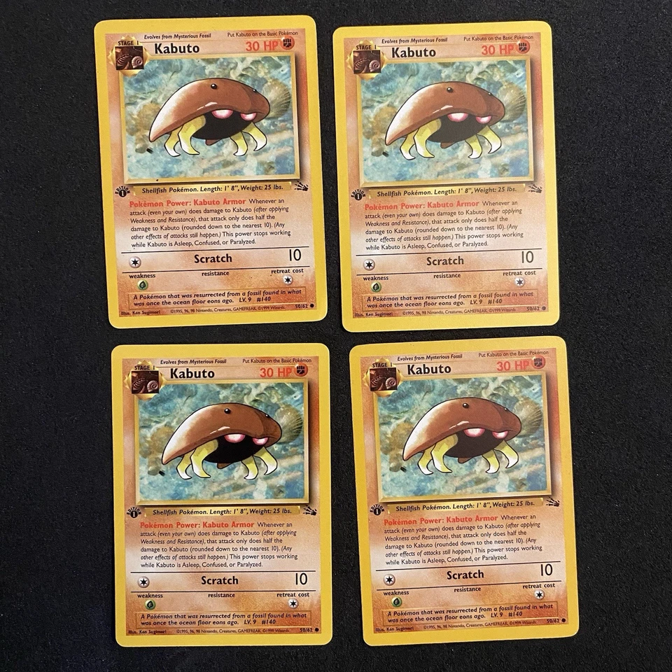 Kabuto Fossil 50/62 TCG x13 Card Lot 1st Edition and Unlimited Vintage WOTC 1999 - Image 4 of 4