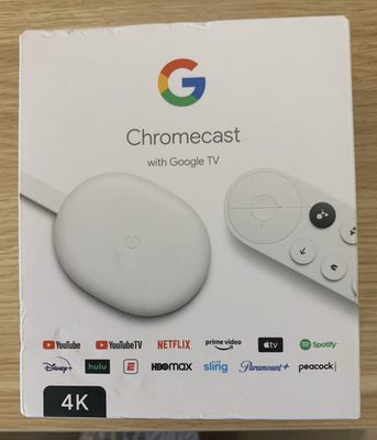 GOOGLE CHROMECAST HDMI MODEL G454V WITH REMOTE AND POWER CHORD