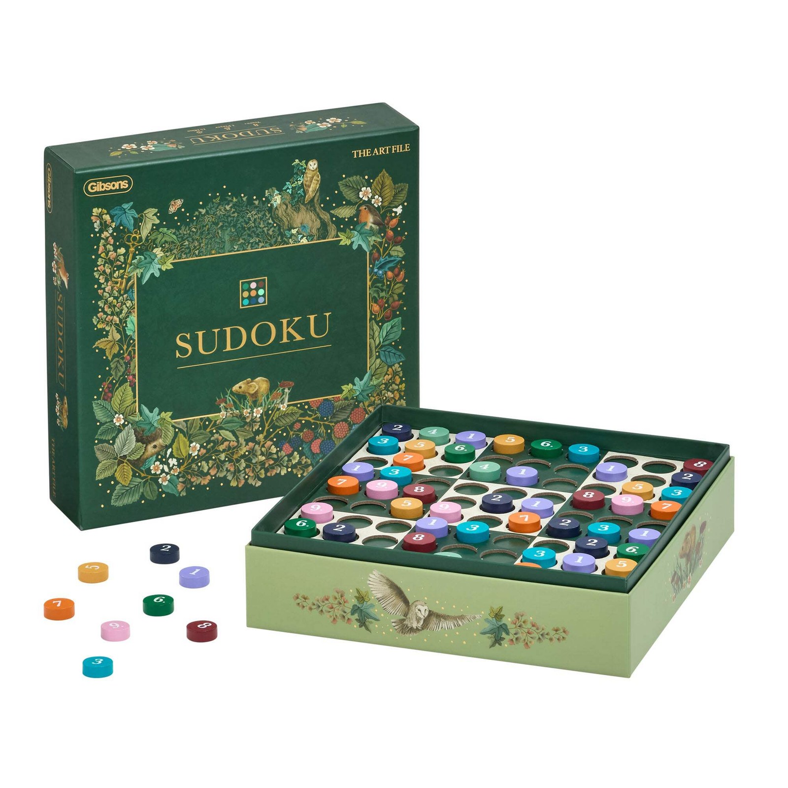 Gibsons The Art File Sudoku Board Game – Classic Wooden Puzzle for Adults & Kids