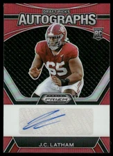 2024 Panini Prizm Draft Picks #DPA-JLM J.C. Latham Auto Red #/199