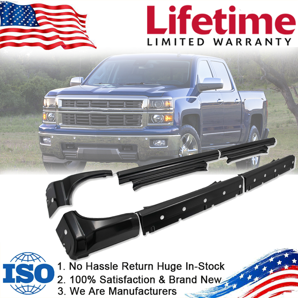 Pair of Slip-on Rocker Panel Cab Corners for Chevy Gmc Crew Cab Pickup 2014-2018
