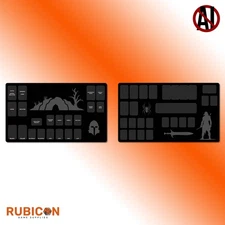 Tin Helm or Tin Realm playmat, neoprene solo game mat, stitched edges, 24x14