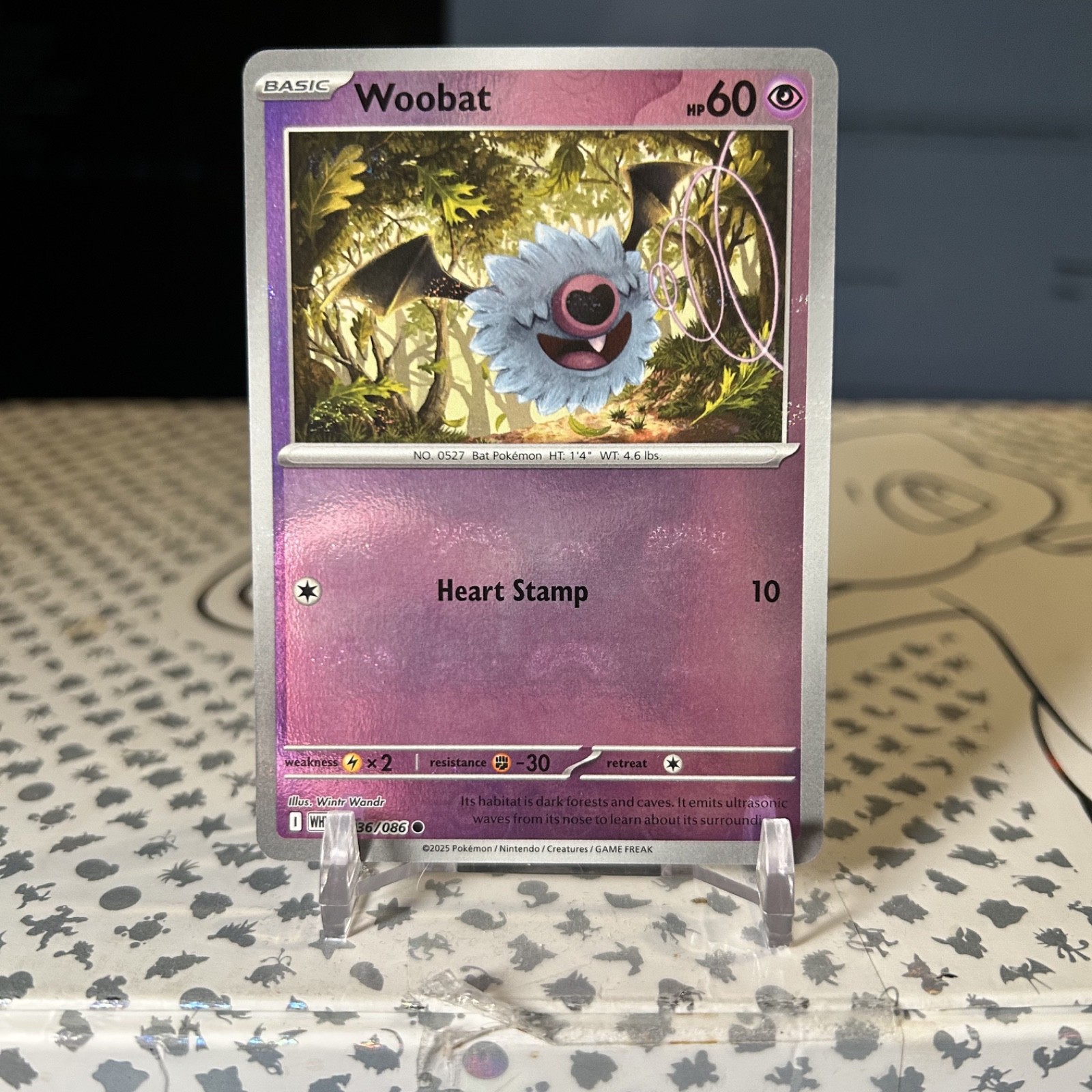Woobat 036/086 - Masterball Holo - White Flare - Pokemon Card - NM/M