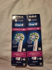 LOT of 2 Oral-B Cross Action EB50-3 Replacement Brush Heads Refill (3 Pack)