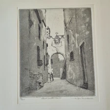 Don Swann Etching Street in Old Mexico Limited Edition signed numbered 129/300
