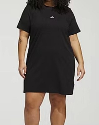 adidas plus size t shirt dress Adidas Plus Size Essentials 3-Stripes Boyfriend T-Shirt Dress WONDER BLUE  4X NWT
