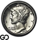 1927-S Mercury Dime, Key Date, Choice BU++, Rare In MS
