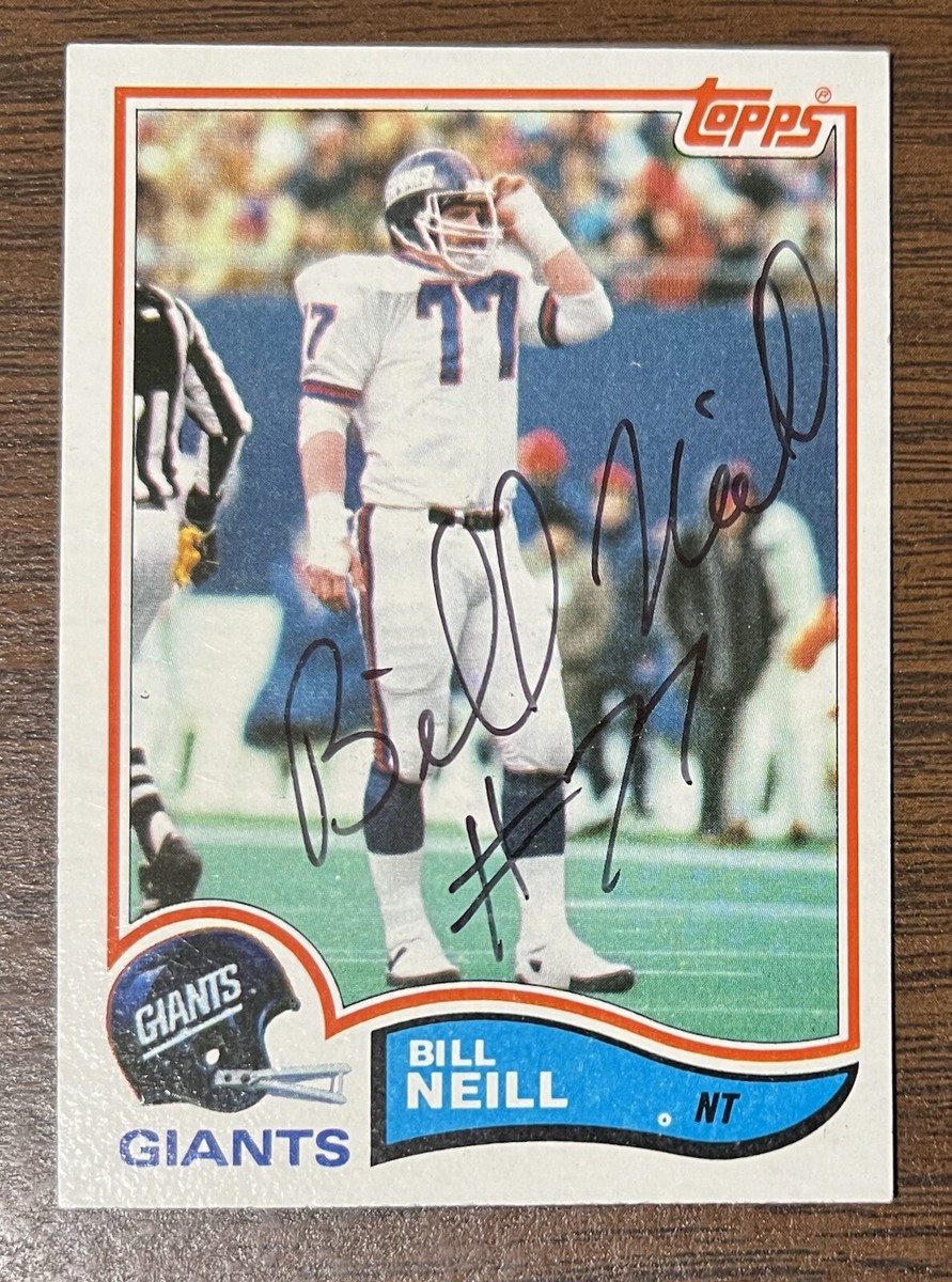 BILL NEILL AUTOGRAPHED 1982 TOPPS FOOTBALL CARD # 429 NEW YORK