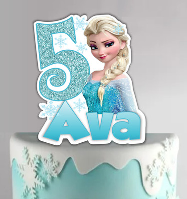Elsa Frozen Personalized Pre Cut Cake Topper Decoration With Name