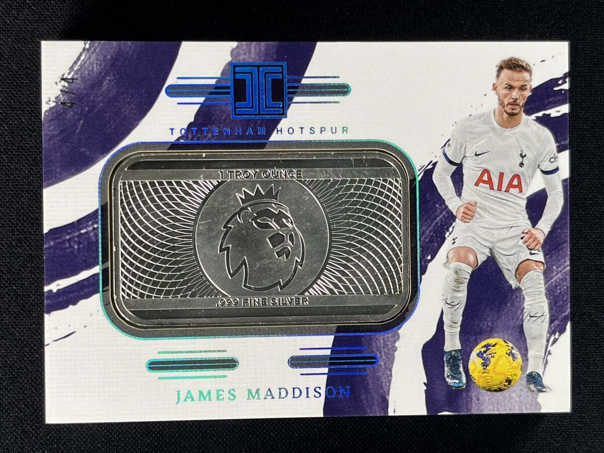 4/4 ≈1/1 2023-24 Panini Impeccable Premier League James Maddison #72 Silver Bar
