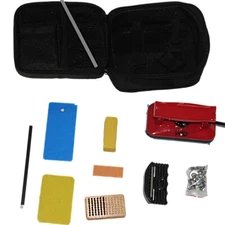 Ski Snowboard repair Tuning Kit  tune waxing Iron red , wax, edger  ptex,scraper