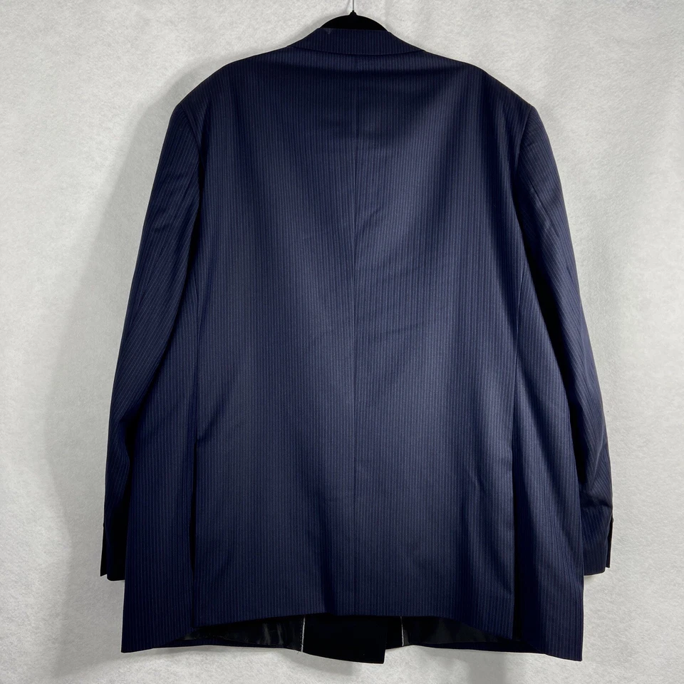 Traje Pantalón Apollo King 2PC Hombre Azul Doble Pecho 350’s Lana Rayas COMO NUEVO Foto 4 de 4