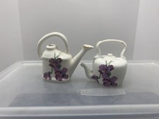 Vintage Miniature Victorian Violets by Hammersley England Countryside 2 Pc Set