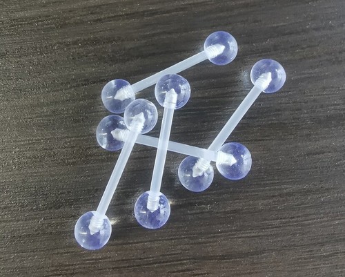 20 PCS ~ 14G Bioflex Clear Retainer Tongue Ring 6mm Acrylic BULK SAVINGS - Picture 1 of 4