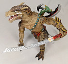 Papo LIZARD WARRIOR Figure 38975  loose near mint + Sword & Axe dragon D&D RPG