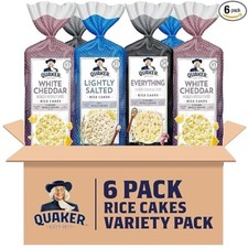 Quaker Large Rice Cakes, 3 Flavor Topper Variety Pack, Pack of 6