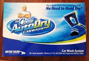 NOS Mr. Clean Auto Dry CARWASH Kit Spray System / Starter Filter & Soap CAR WASH