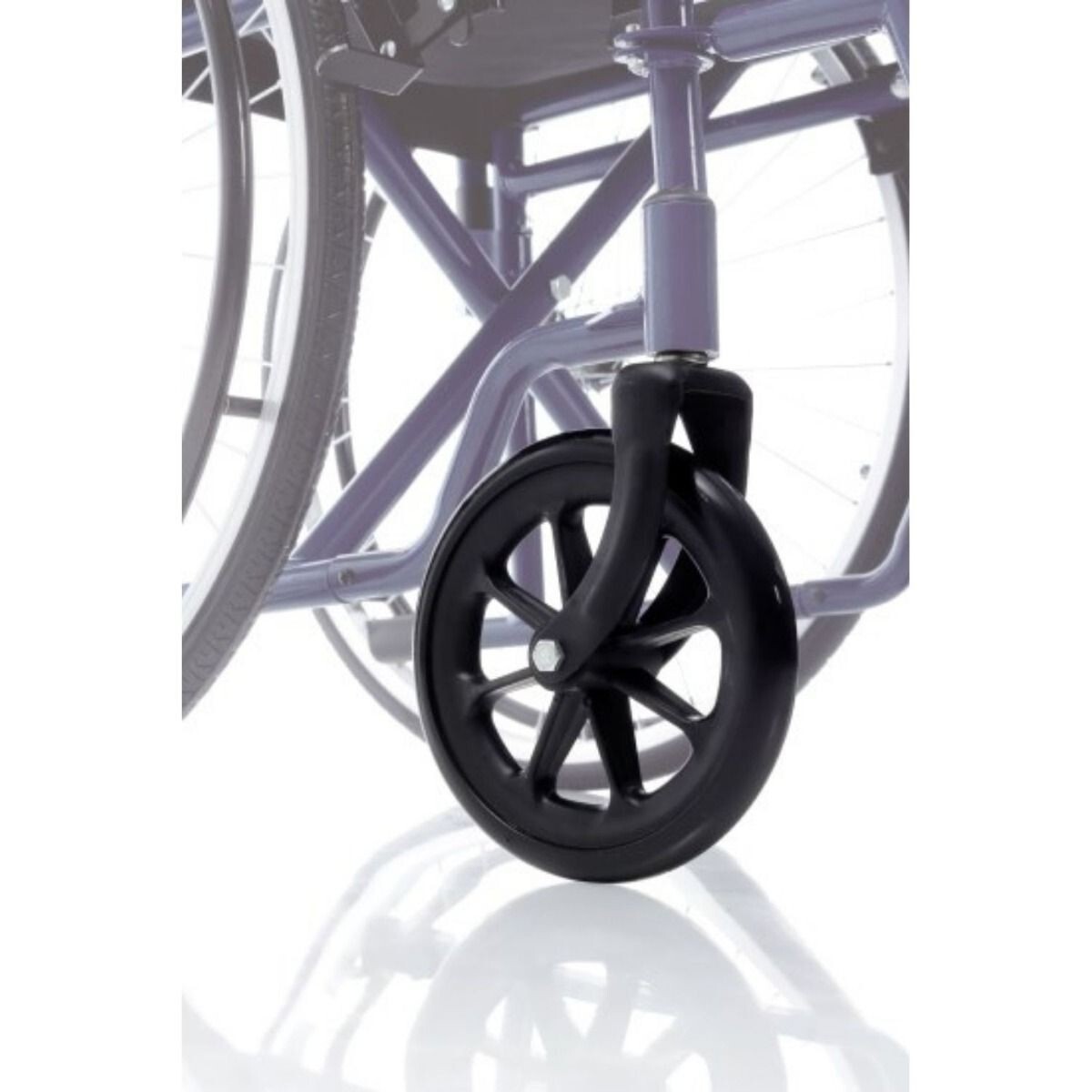 Ruota anteriore in PVC per carrozzina disabili diametro 20 cm