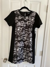NEW Simply Vera Wang Small Placement Print Dress Mystical Amethyst Sz S MSRP $68