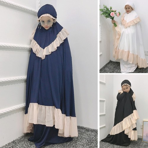 Islamic Kids Girls Prayer Hijab Sets 