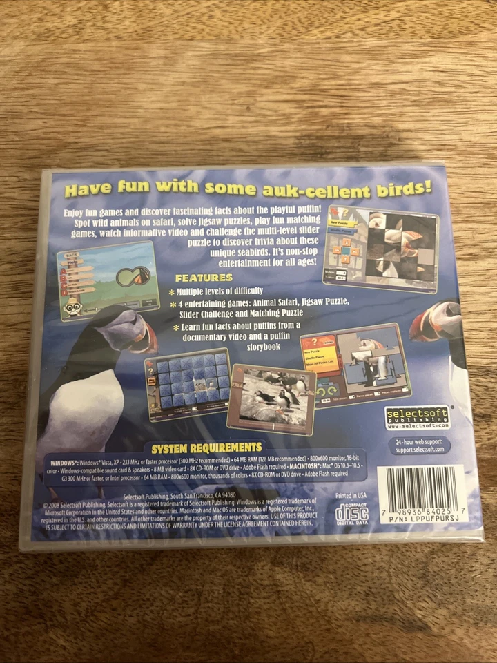 Puffin Pursuits Video Game Pc Cd-ROM E-Everyone (Factory Sealed) - Image 2 of 4