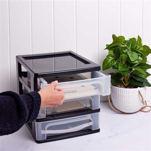 4 Layers Drawer Plastic Desktop Cabinet Storage Organiser Office Stationery Asst - Picture 2 of 8