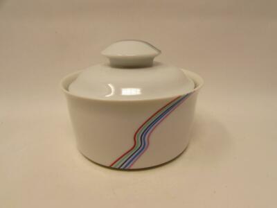 Rainbow by Rorstrand Sugar Bowl  Multicolor Curved Lines   b405