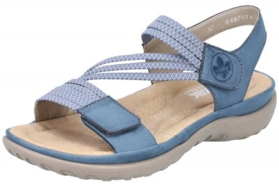 Rieker Damen Trekking Sandale Blau 64870-14 Sommer