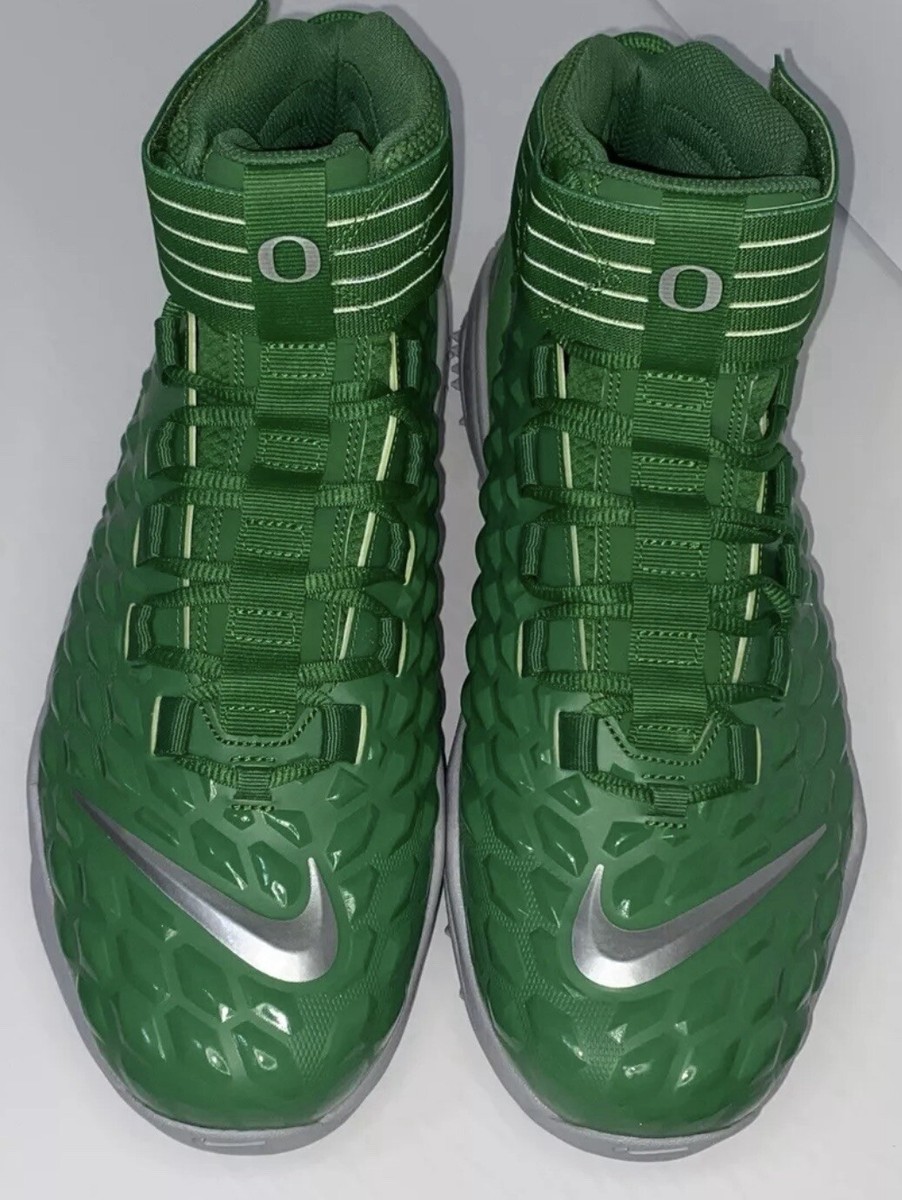 OREGON DUCKS PE TEAM ISSUED 14.5 GREEN CLEATS Nike Force  display picture 3