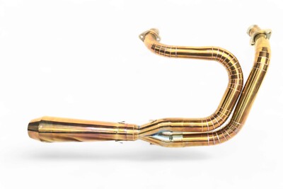 Custom Amber 2-Into-1 Exhaust System Harley Dyna 1991 2017