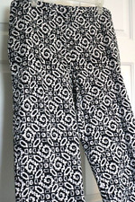 Ruby Rd. Womens Black/White Abstract Print Lightweigh Capri Sz 16 Cotton Stretch